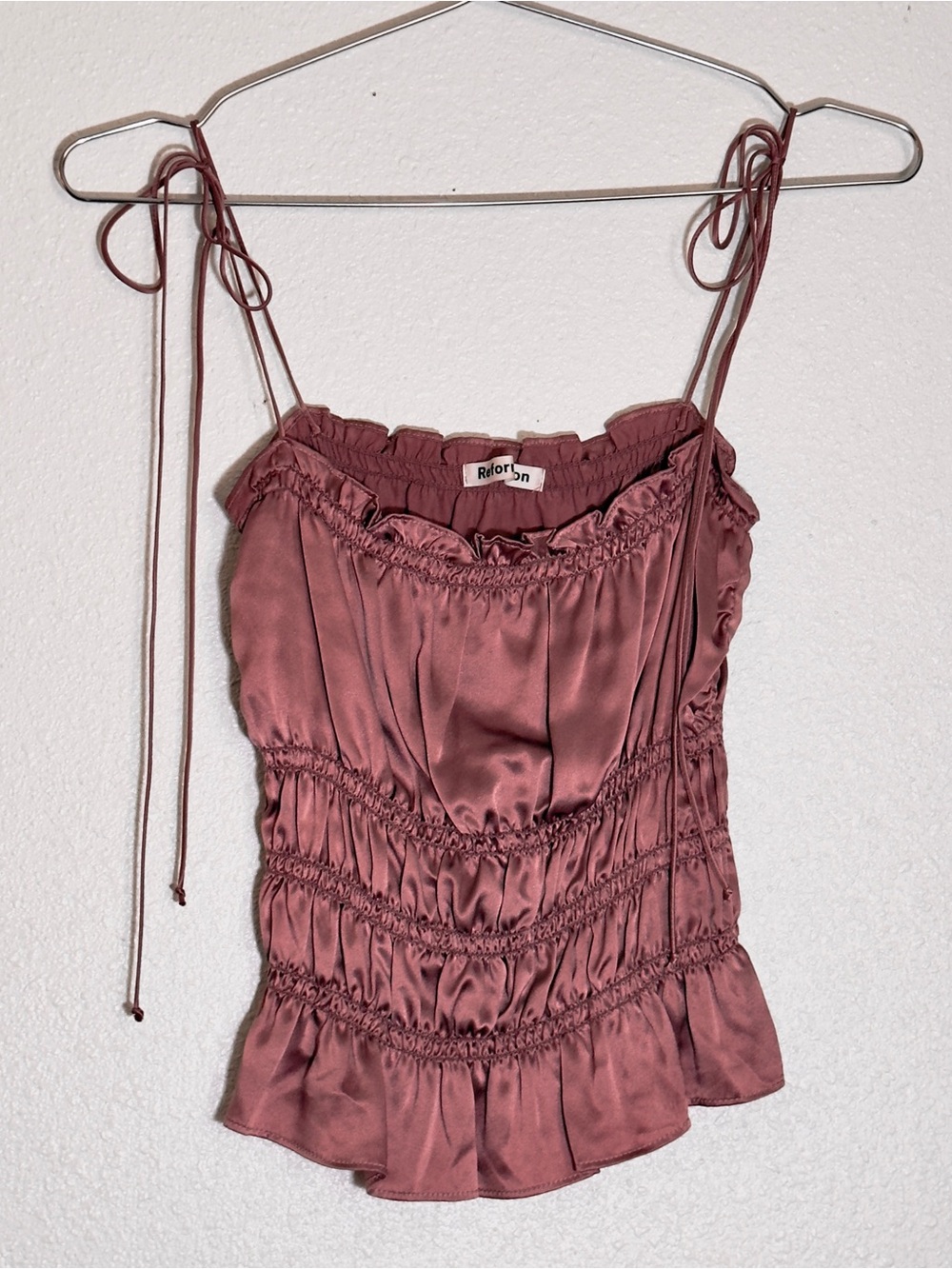 100% silk Reformation top with thin straps